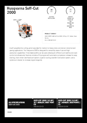 फ्लोर सॉ Husqvarna Soff-Cut® 2000
