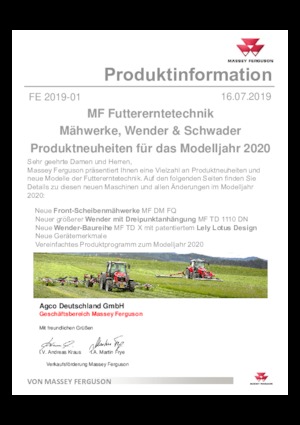 फ्रंट-माउंटेड मोवर - कंडीशनर के साथ डिस्क Massey Ferguson DM316 FQ-KC