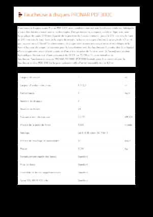 फ्रंट-माउंटेड मोवर - बिना कंडीशनर के डिस्क Pronar PDF 300 C
