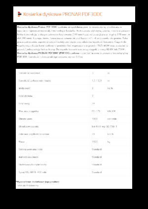 फ्रंट-माउंटेड मोवर - बिना कंडीशनर के डिस्क Pronar PDF 300 C