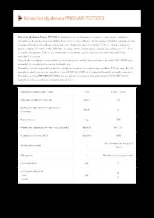 फ्रंट-माउंटेड मोवर - बिना कंडीशनर के डिस्क Pronar PDF 300