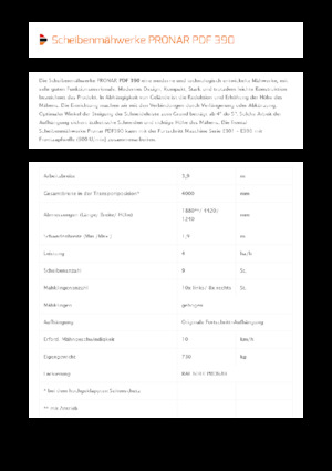 फ्रंट-माउंटेड मोवर - बिना कंडीशनर के डिस्क Pronar PDF 390