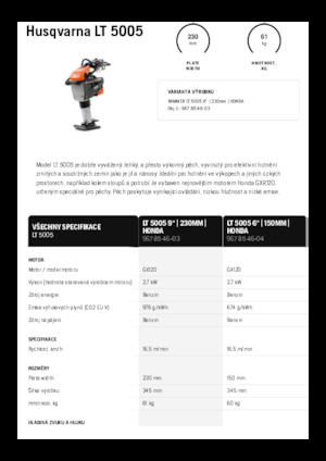गैसोलीन और डीजल रैमर Husqvarna LT 5005