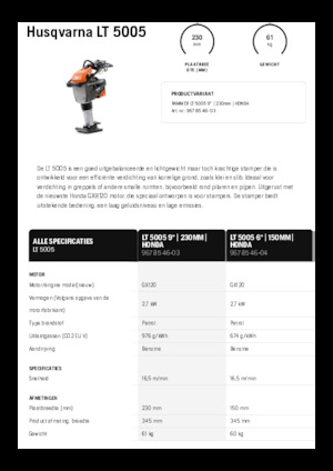 गैसोलीन और डीजल रैमर Husqvarna LT 5005