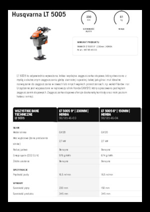 गैसोलीन और डीजल रैमर Husqvarna LT 5005