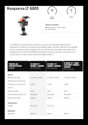 गैसोलीन और डीजल रैमर Husqvarna LT 6005