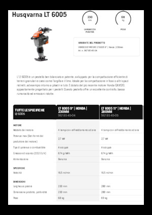 गैसोलीन और डीजल रैमर Husqvarna LT 6005