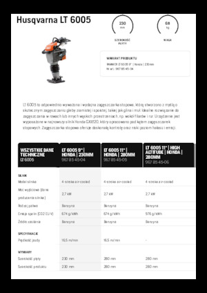 गैसोलीन और डीजल रैमर Husqvarna LT 6005