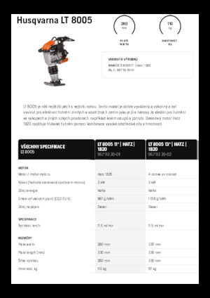 गैसोलीन और डीजल रैमर Husqvarna LT 8005