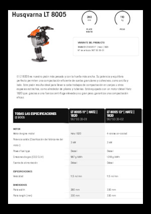 गैसोलीन और डीजल रैमर Husqvarna LT 8005
