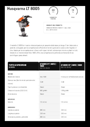 गैसोलीन और डीजल रैमर Husqvarna LT 8005