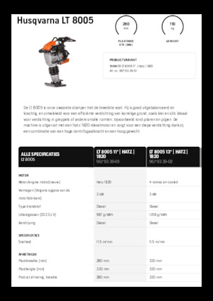 गैसोलीन और डीजल रैमर Husqvarna LT 8005