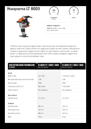गैसोलीन और डीजल रैमर Husqvarna LT 8005