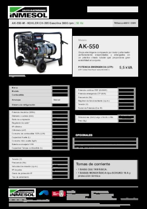 गैसोलीन पावर जनरेटर INMESOL AK-550-M