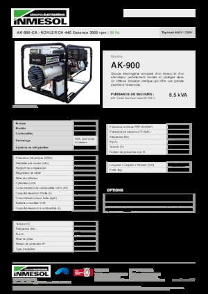 गैसोलीन पावर जनरेटर INMESOL AK-900-CA