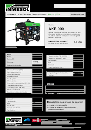 गैसोलीन पावर जनरेटर INMESOL AKR-900-E
