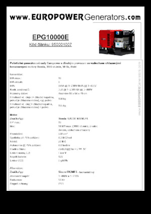 गैसोलीन पावर जनरेटर Europower EPG10000E (S)