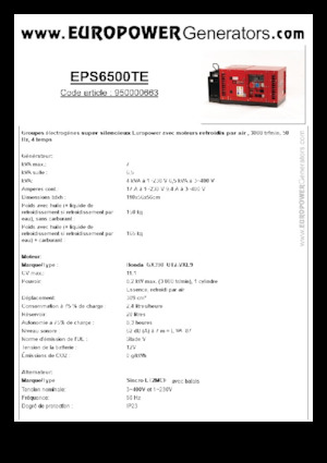 गैसोलीन पावर जनरेटर Europower EPS6500TE (S)