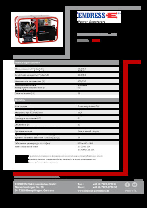 गैसोलीन पावर जनरेटर Endress ESE 1006 DBS-GT 