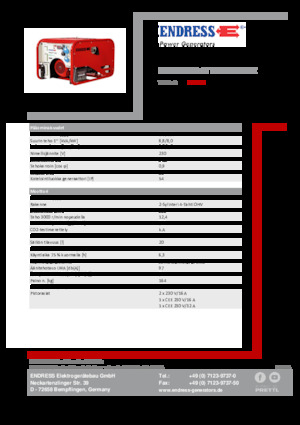 गैसोलीन पावर जनरेटर Endress ESE 1006 HG-GT ES ISO Duplex