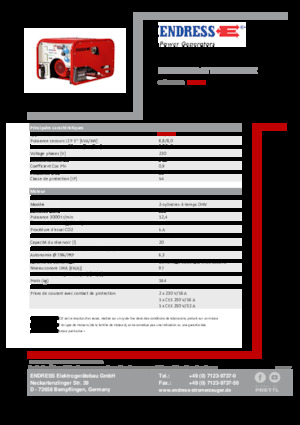 गैसोलीन पावर जनरेटर Endress ESE 1006 HG-GT ES ISO Duplex