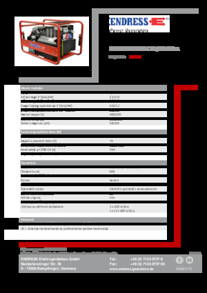 गैसोलीन पावर जनरेटर Endress ESE 1006 SDHS-DC ES / 30-300 A