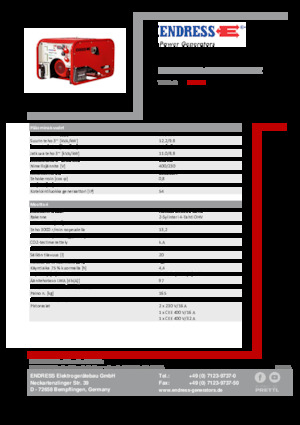 गैसोलीन पावर जनरेटर Endress ESE 1306 DHG-GT ES ISO Duplex