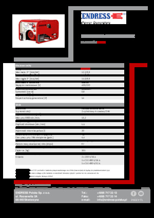 गैसोलीन पावर जनरेटर Endress ESE 1306 DHG-GT ES ISO Duplex
