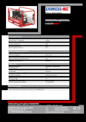 गैसोलीन पावर जनरेटर Endress ESE 404 SHS-AC / 30-180 A 