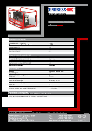 गैसोलीन पावर जनरेटर Endress ESE 404 SHS-AC / 30-180 A 