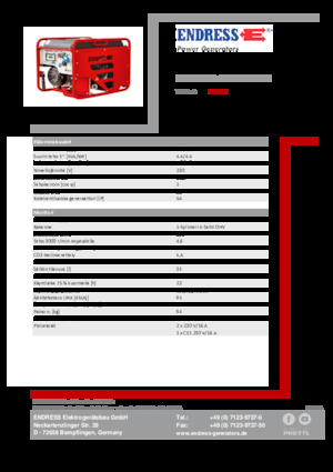 गैसोलीन पावर जनरेटर Endress ESE 406 HG-GT ISO Duplex