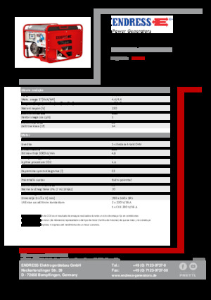 गैसोलीन पावर जनरेटर Endress ESE 406 HG-GT ISO Duplex