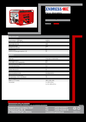 गैसोलीन पावर जनरेटर Endress ESE 506 HG-GT ISO Duplex