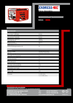 गैसोलीन पावर जनरेटर Endress ESE 606 DHG-GT ES ISO Duplex