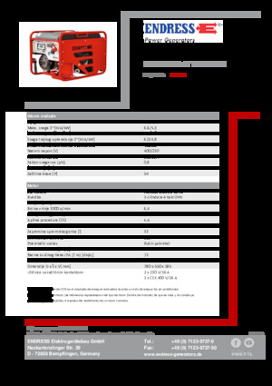 गैसोलीन पावर जनरेटर Endress ESE 606 DHG-GT ISO Duplex