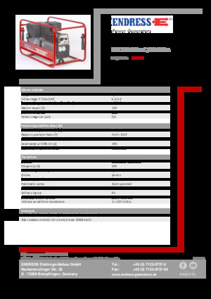 गैसोलीन पावर जनरेटर Endress ESE 704 SHS-AC / 60-200 A 