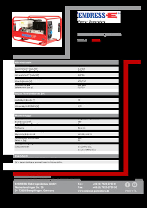 गैसोलीन पावर जनरेटर Endress ESE 804 SDHS-DC / 40-220 A