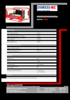 गैसोलीन पावर जनरेटर Endress ESE 804 SDHS-DC / 40-220 A
