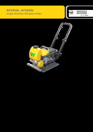 सिंगल डायरेक्शन वाइब्रेटरी प्लेट कॉम्पेक्टर Wacker Neuson AP1850e