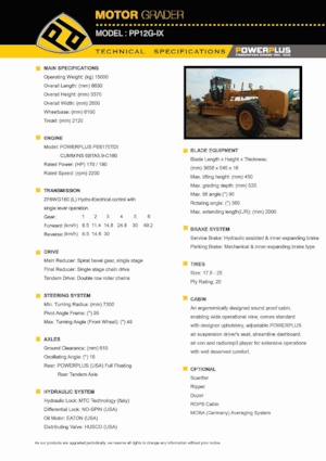 ग्रेडर PowerPlus PP12G-IX