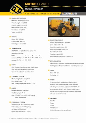 ग्रेडर PowerPlus PP16G-IX 