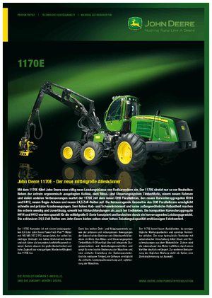 हार्वेस्टर John Deere 1170 E