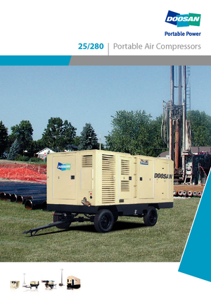 पोर्टेबल एयर कंप्रेसर - डीजल, इलेक्ट्रिक, गैसोलीन Doosan 25/280