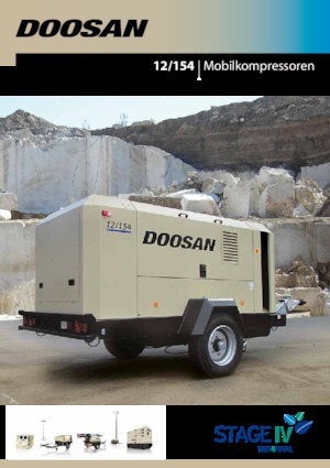 पोर्टेबल एयर कंप्रेसर - डीजल, इलेक्ट्रिक, गैसोलीन Doosan 12/154 