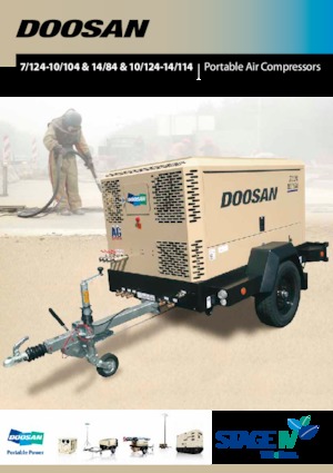 पोर्टेबल एयर कंप्रेसर - डीजल, इलेक्ट्रिक, गैसोलीन Doosan 10/124 