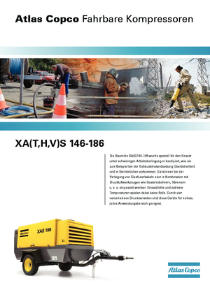 पोर्टेबल एयर कंप्रेसर - डीजल, इलेक्ट्रिक, गैसोलीन Atlas Copco XAHS 186 Dd
