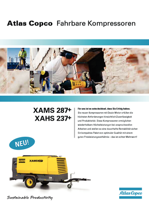 पोर्टेबल एयर कंप्रेसर - डीजल, इलेक्ट्रिक, गैसोलीन Atlas Copco XAHS 237 CD