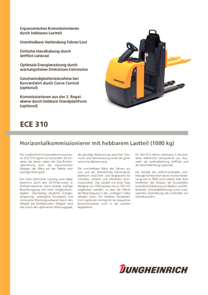 ऑर्डर पिकर और चेरी पिकर फोर्कलिफ्ट Jungheinrich ECE 310