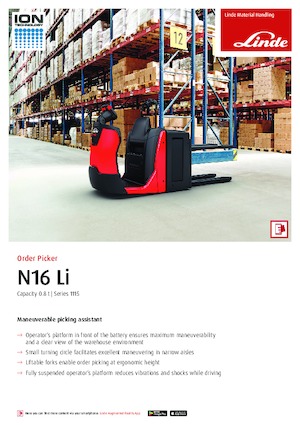 ऑर्डर पिकर और चेरी पिकर फोर्कलिफ्ट Linde N16Li