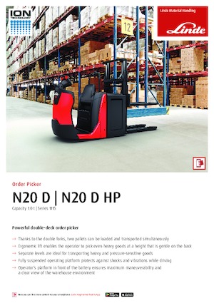 ऑर्डर पिकर और चेरी पिकर फोर्कलिफ्ट Linde N20D